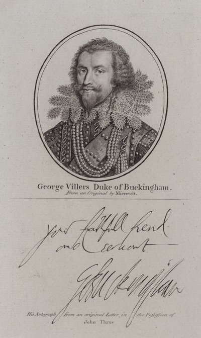 George Villiers, duc de Buckingham, courtisan, homme politique anglais et favori du roi Jacques Ier - Michiel Janszoon van (after) Miereveldt