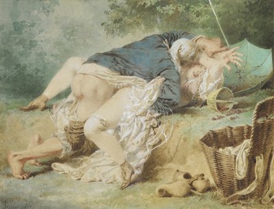 Amoureux dans un parc, 1865 - Mihaly von Zichy