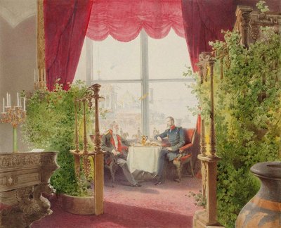 Petit-déjeuner des empereurs Alexandre II et Guillaume Ier au Palais d