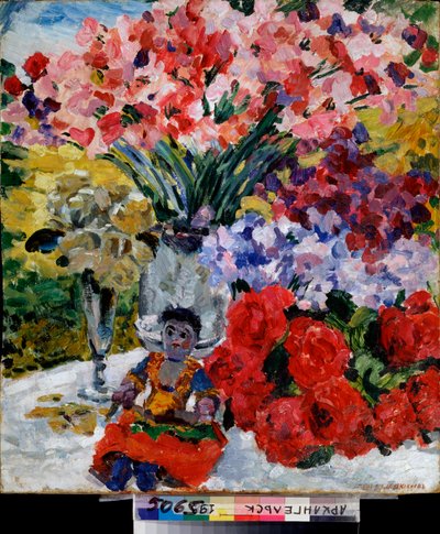Fleurs et poupée - Mikhail Nikolayevich Yakovlev