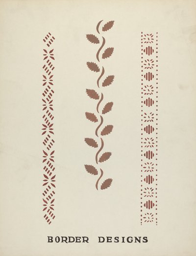 Dessins de bordures du portfolio proposé "Maine Wall Stencils" - Mildred E. Bent