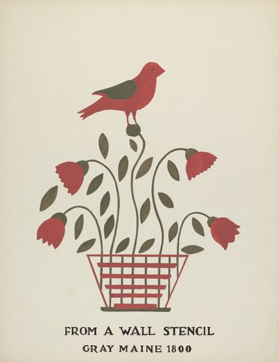 Design de Gray, Maine 1800 (no. 2) : Du portfolio proposé "Maine Wall Stencils" - Mildred E. Bent