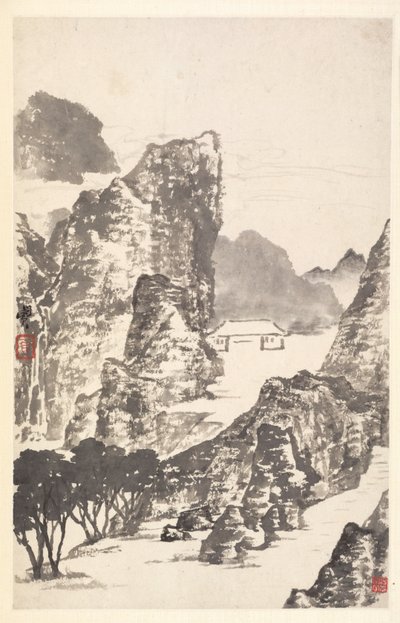 Paysage après Mi Fu - Min Zhen