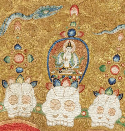 Détail de Thangka impérial brodé en soie - Ming Dynasty Chinese School
