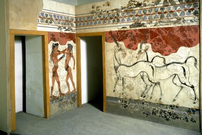 Art minoen : animaux et combattant - Minoan