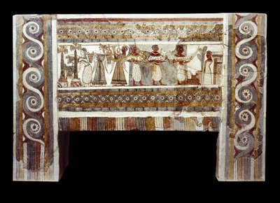 Scène de culte des morts, fresque sur le sarcophage d