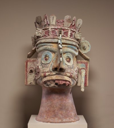 Tête du dieu de la pluie Tlaloc, période postclassique tardive, vers 1300-1521 - Mixtec Mixtec