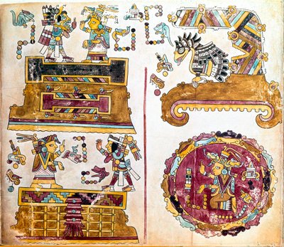 Civilisation mixtèque : Codex mixtèque avec illustrations d