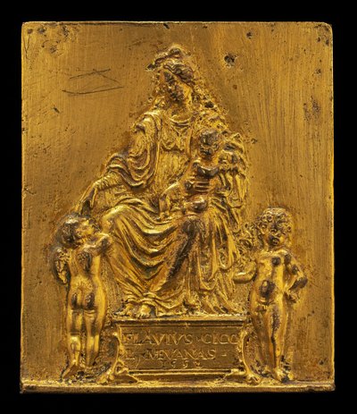 Madone et enfant en trône avec deux anges, 1552 - Moderno