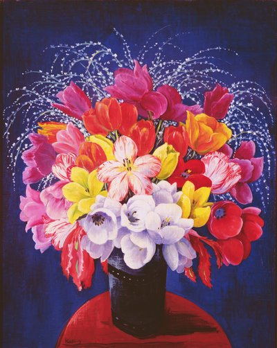 Bouquet de tulipes (huile sur toile) - Moise Kisling