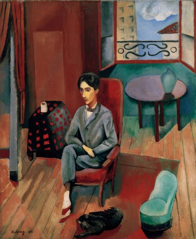 Jean Cocteau assis dans son atelier - Moise Kisling