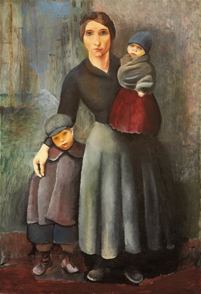 Mère avec ses enfants - Moise Kisling