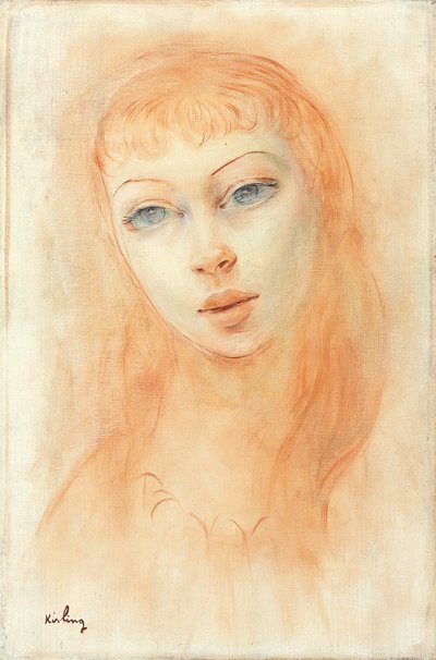 Portrait de femme (huile sur toile) - Moise Kisling