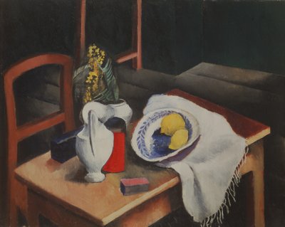 Nature morte aux citrons sur fond vert - Moise Kisling