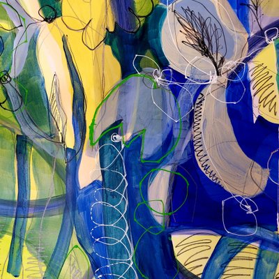 Fleur abstraite aux couleurs vives - Monika Riethmueller