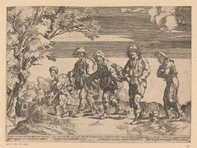 Groupe de mendiants dans un paysage - Monogrammist CLPAGI