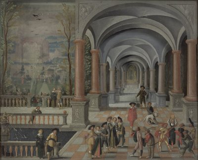 Réunion festive et figures de la Commedia dell