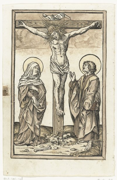 Christ en croix, avec Marie et Jean - Monogrammist DS (graveur) (attributed to)
