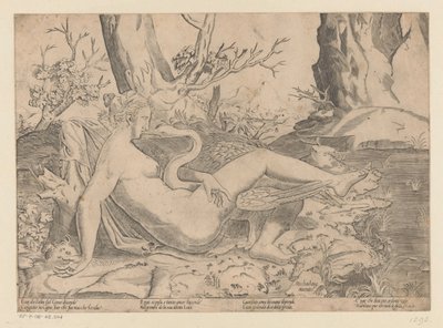Léda et le cygne - Monogrammist IHS