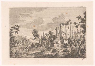 Paysage avec ruine - Monogrammist MEG