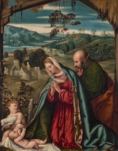 La Sainte Famille dans un paysage - Moretto da Brescia