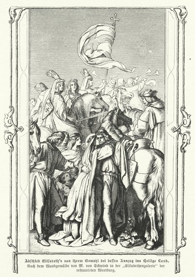 Sainte Élisabeth de Hongrie disant adieu à son mari, Louis IV, landgrave de Thuringe, alors qu