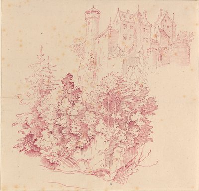 Château fortifié sur une haute falaise - Moritz Ludwig von Schwind
