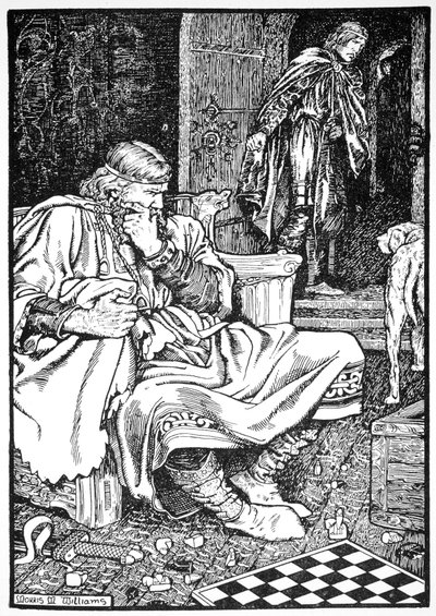 Le roi Canut et le comte Ulf se querellent au sujet des échecs, Roskilde, Danemark, 1026, 1913 - Morris Meredith Williams