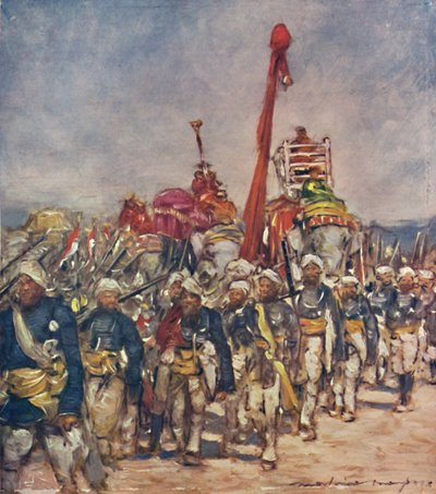 Un groupe typique dans la procession des serviteurs - Mortimer L Menpes