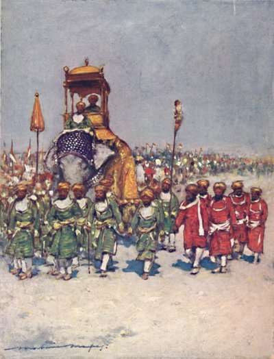 Un des groupes les plus pittoresques dans la procession des serviteurs, 1903 - Mortimer L Menpes