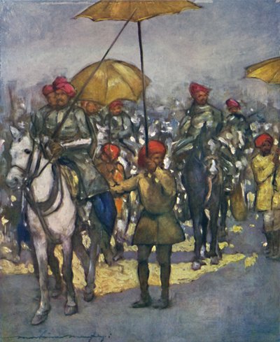 Les serviteurs des chefs Shan à la revue indigène - Mortimer L Menpes