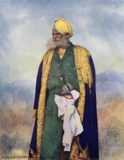 Un Rajput de Rajgarh (lithographie en couleur) - Mortimer Ludington Menpes