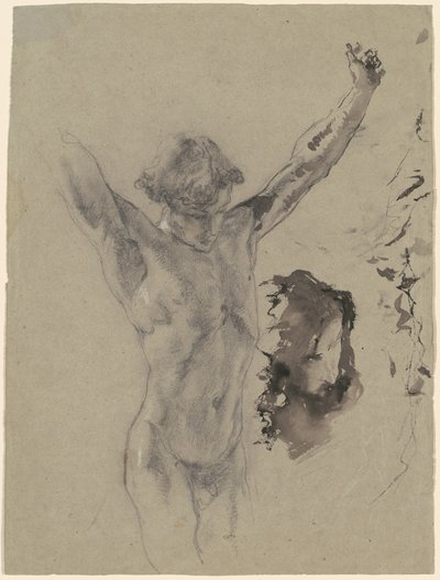 Étude de la figure et de la tête du Christ dans "Le Christ en croix et Marie-Madeleine" - Mose Bianchi