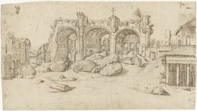 Ruines de la basilique de Maxence et Constantin, Rome - Moses Ter Borch