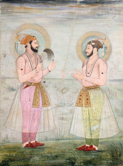 Portraits du prince Dara Shikoh et du prince Sulaiman Shikoh Nimbate, c.1665 - Mughal School
