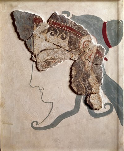 Art mycénien : tête féminine - Mycenaean