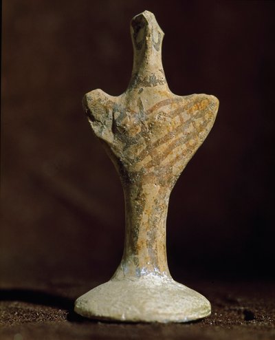 Art mycénien : idole en terre cuite de Scoglio del Tonno (Punta Tonno, Tarente) en Italie. Âge du bronze, 2000 av. J.-C. - Mycenaean Mycenaean