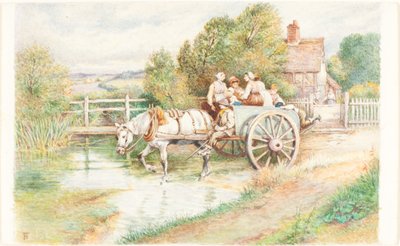 Enfants dans une charrette - Myles Birket Foster
