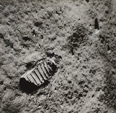 Empreinte de pied de Buzz Aldrin sur la surface de la Lune, 1969 - NASA Images