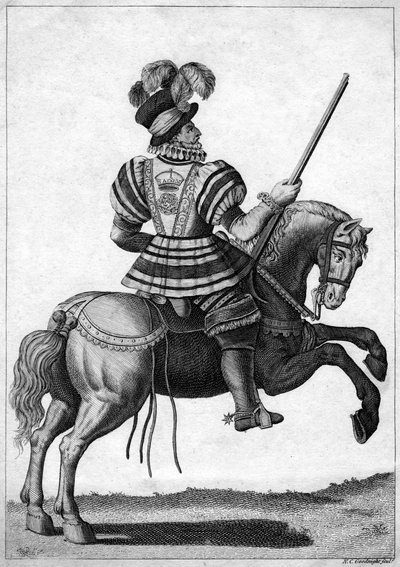 Un Yeoman de la Garde, assistant la reine Elizabeth I en déplacement - N. C. Goodnight