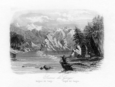 Source du Gange, Inde, vers 1840 - N. Remond