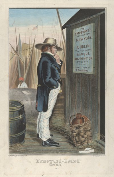 Retour à la maison (New York), vers 1860 - Currier and Ives