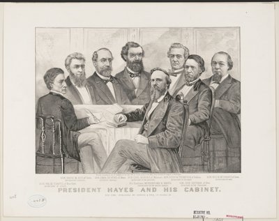 Le président Hayes et son cabinet, vers 1877 - Currier and Ives