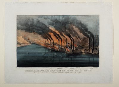 Bombardement et capture de Fort Henry, Tennessee, vers 1862 - N. and Ives, J.M. Currier