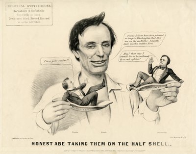 Honnête Abe les Prenant sur la Coquille, 1860 - N. and Ives, J.M. Currier
