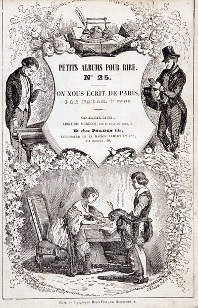Frontispice de « Petits albums pour rire numéro 25. Ils nous ont écrit de Paris. Deuxième partie », 1850 (gravure) - Nadar