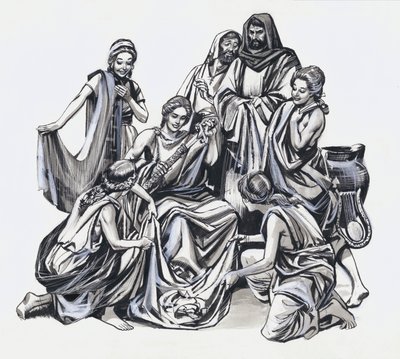 Achille et Ulysse (gouache sur papier) - Nadir Quinto