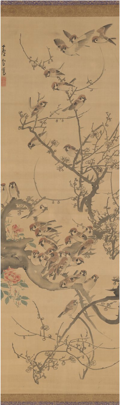 Moineaux dans un prunier, début des années 1790 - Nagasawa Rosetsu