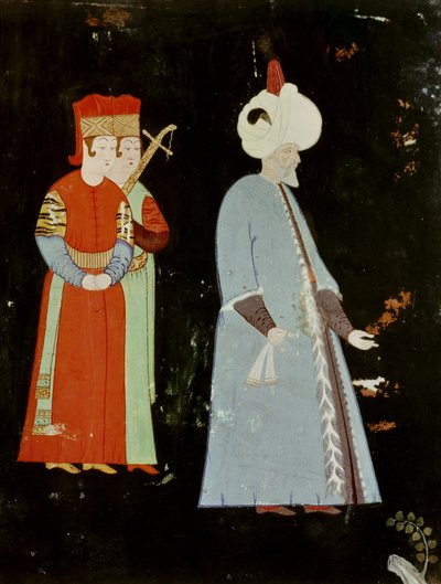 Le sultan Soliman le Magnifique (1494-1566) avec deux dignitaires - Nakkep, called Nigari Reis Haydar