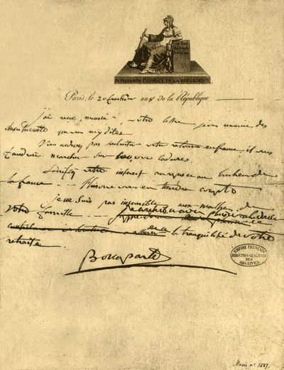 Lettre du Premier Consul Napoléon Bonaparte au Comte de Provence, 6 septembre 1800, 1921 - Napoleon Bonaparte I